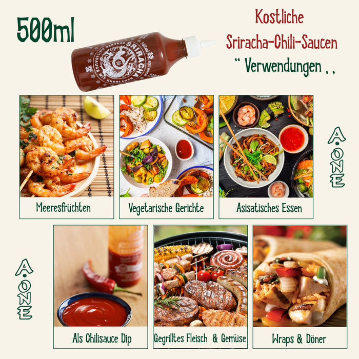 A-One Sriracha Chili mit Knoblauch 500ml