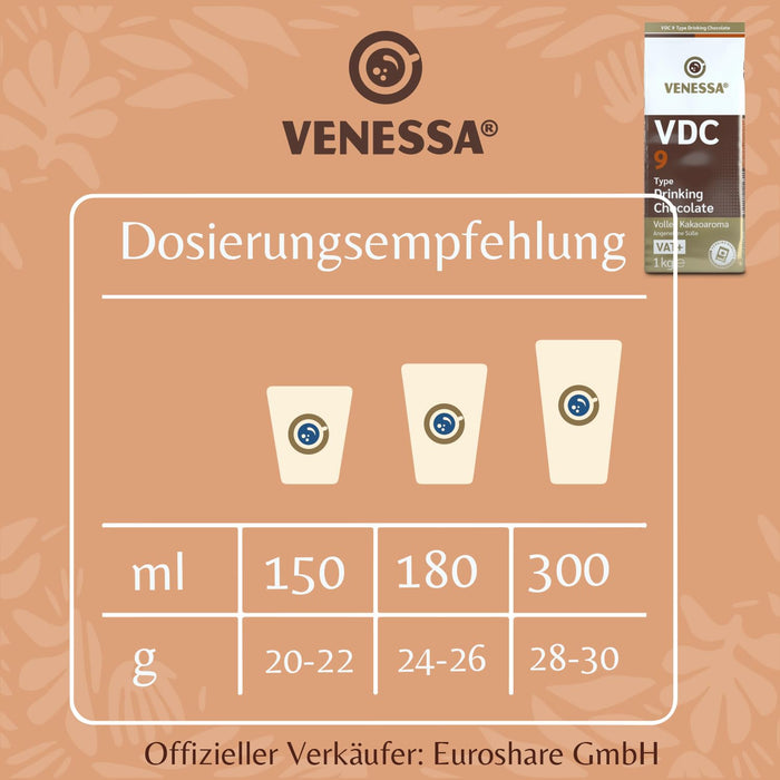 VENESSA VDC 9 Trinkschokolade 1kg x 10kg Drinking Chocolate