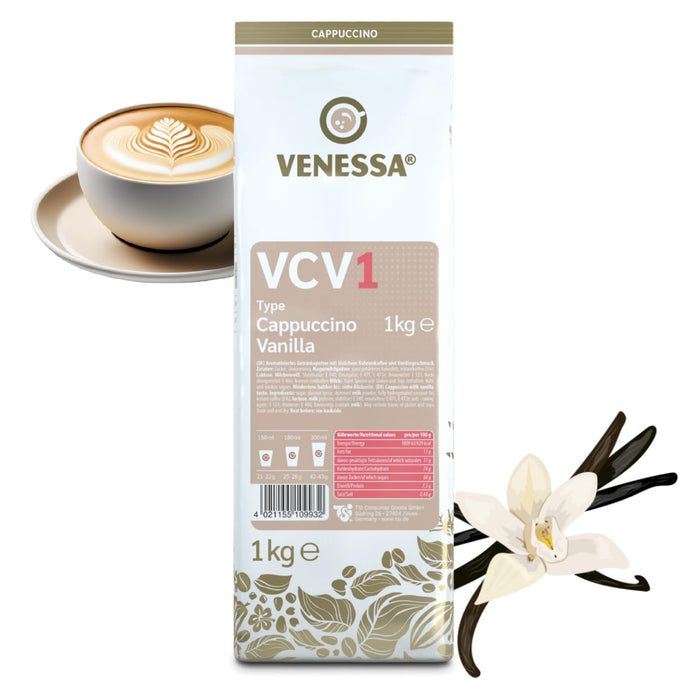 VENESSA Cappuccino Vanilla VCV1 Instant Kaffee mit Vanillenote 1kg für Vending