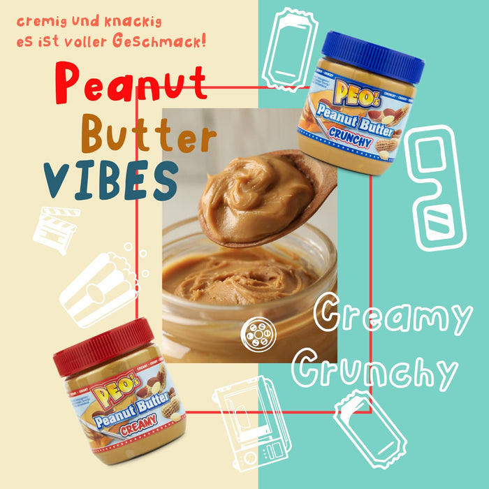 PEO's Peanut Butter 6 x 340g Erdnussbutter Creamy - 6er Vorteilspack