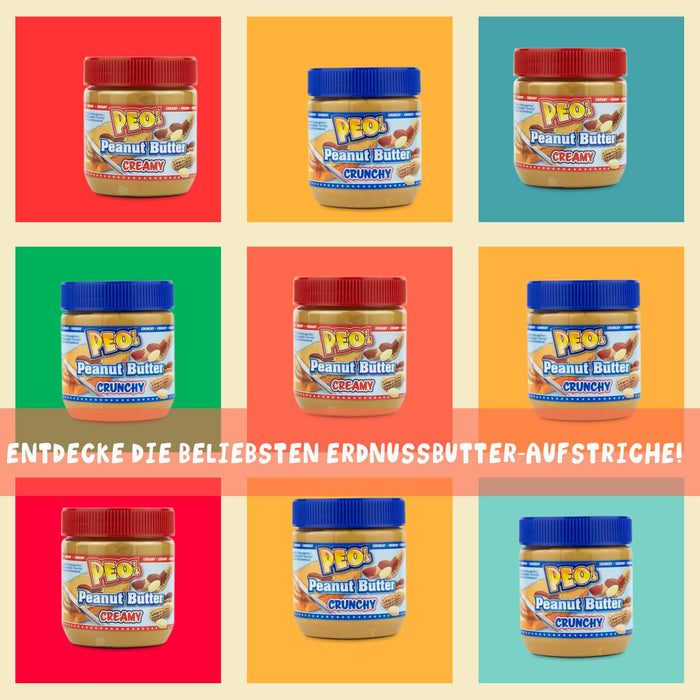 PEO's Peanut Butter 6 x 340g Erdnussbutter Creamy - 6er Vorteilspack