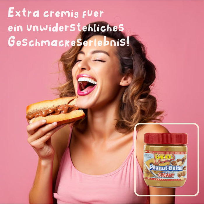 PEO's Peanut Butter 6 x 340g Erdnussbutter Creamy - 6er Vorteilspack