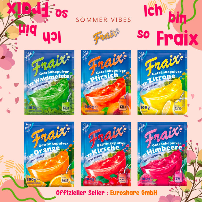 FRAIX Getränkepulver 6 Sorte Mixed (30er Pack x 100g) Vorteilspack