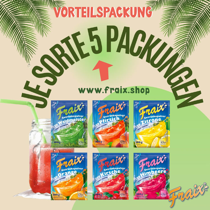 FRAIX Getränkepulver 6 Sorte Mixed (30er Pack x 100g) Vorteilspack