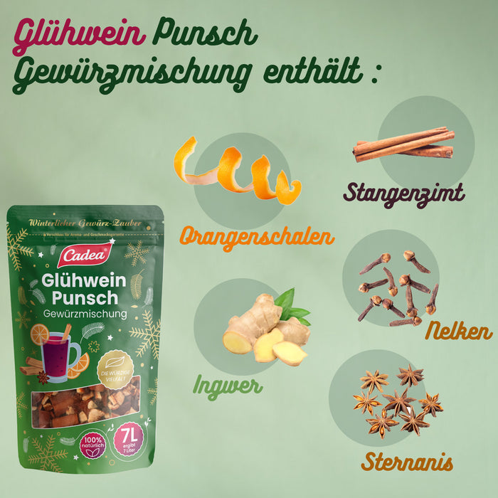 CADEA Glühwein Punsch Gewürzmischung 16 x 100g Wintergetränke Glühpunsch