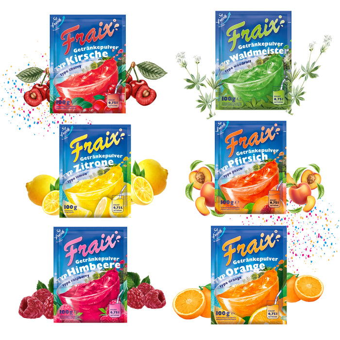 FRAIX Getränkepulver 6 Sorte Mixed (150er Pack x 100g)