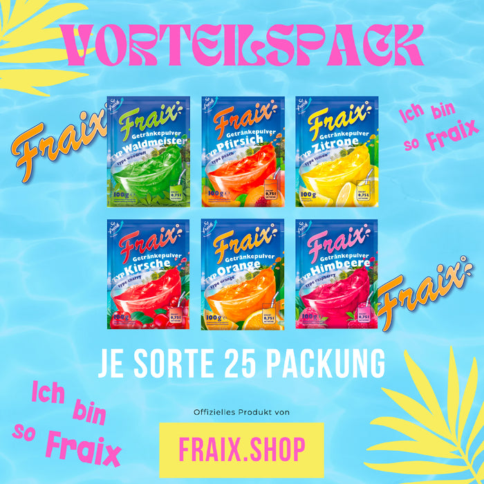 FRAIX Getränkepulver 6 Sorte Mixed (150er Pack x 100g)