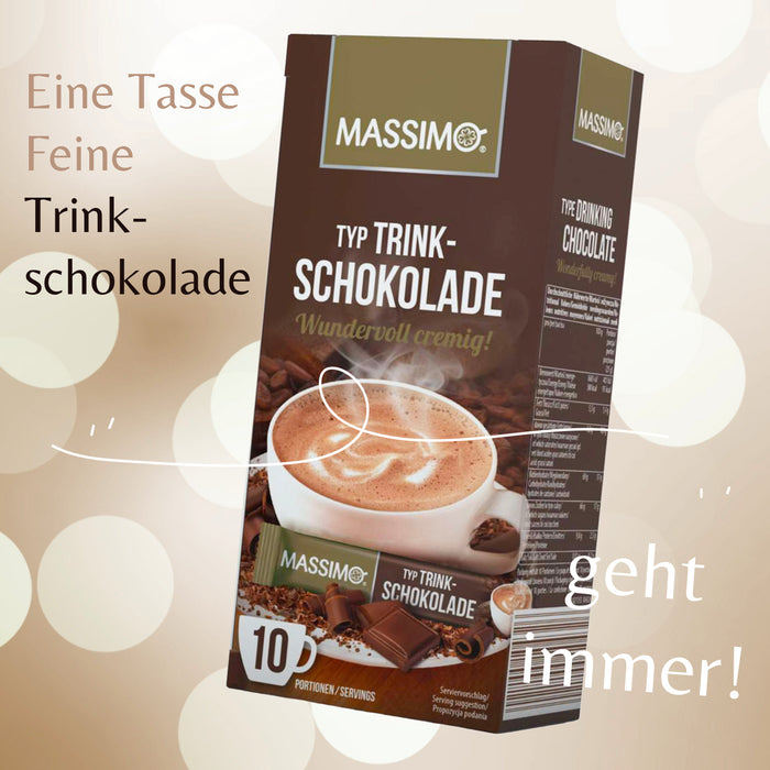 Massimo Feine Trinkschokolade 16 Schachtel x 10 Sticks á 25g - heiße Schokolade