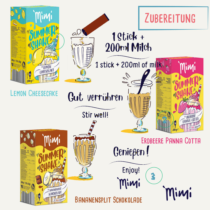 MIMI Milchmix & Sommer Shake - 2 Stück pro Sorte - Probierpack